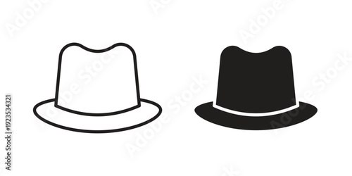 Hat icon illustration isolated on White background, Vector icon Eps10.