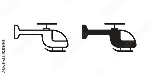 Helicopter icon illustration isolated on White background, Vector icon Eps10.