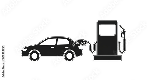 Car Refueling at Gas Pump Station.