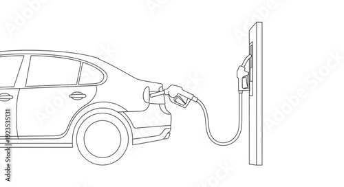 Car Refueling at Gas Station.