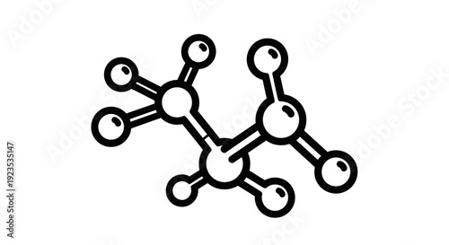 Abstract molecular structure illustration representing scientific concepts in a simple design