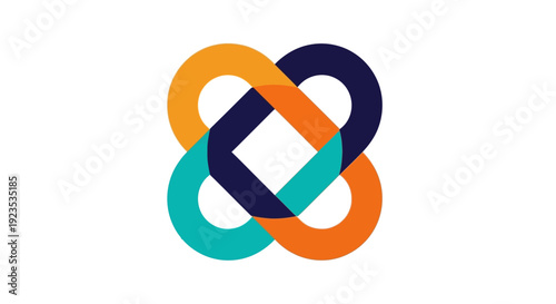 Abstract overlapping design with vibrant colors showcasing unity and interconnection