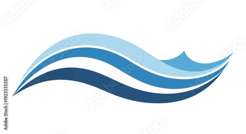 Abstract Waves in Blue Tones: A Graphic Representation of Movement and Flow