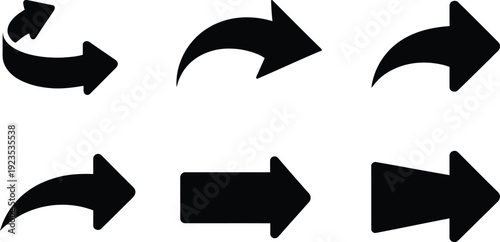 Assorted Black Arrow Silhouette Design Icons Collection