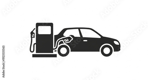 Car Refueling at Gas Pump Station.