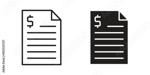 Invoice icon illustration isolated on White background, Vector icon Eps10.
