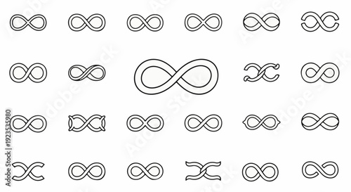 A collection of diverse infinity symbols arranged in a grid