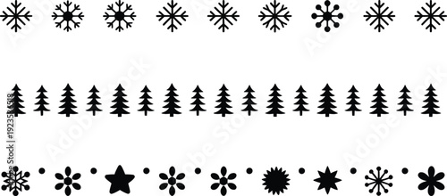 Winter Holiday Decorative Pattern Borders