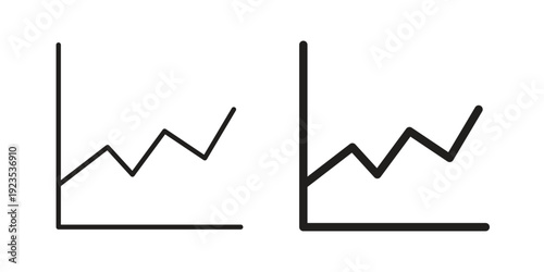 Line chart icon illustration isolated on White background, Vector icon Eps10.