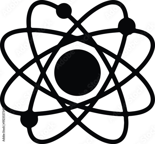 silhouette atomic structure science atom model science vector design