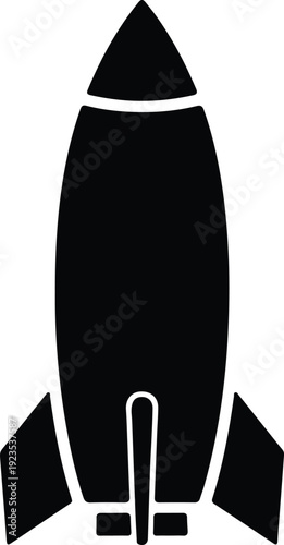 silhouette classic retro rocket ship traveling through space vector design