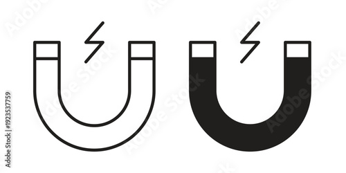 Magnet icon illustration isolated on White background, Vector icon Eps10.