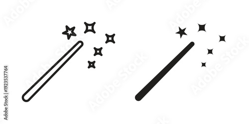 Magic wand icon illustration isolated on White background, Vector icon Eps10.