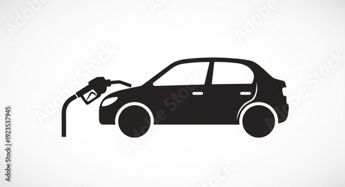 Car Refueling at Gas Station Pump.