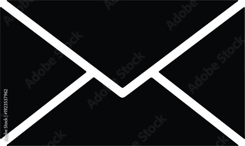 silhouette envelope icon for communication and message delivery vector design