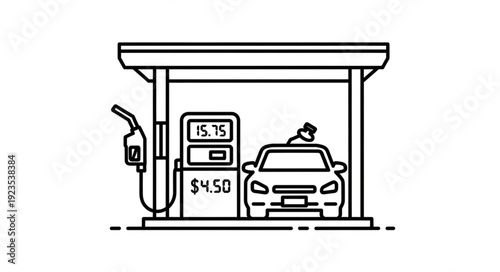 Car Refueling at Gas Station.