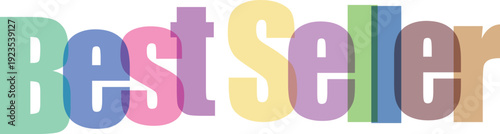 Best Seller Text Graphic with Overlapping Colorful Letters