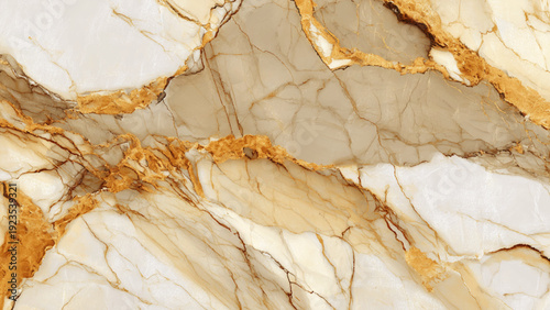 Marble texture with natural beige and golden veins pattern