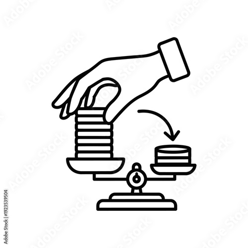 Minimalist hand-drawn vector illustration showing cloud data transfer to a laptop and server, ideal for tech, internet, and digital communication concepts.