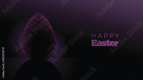 happy easter. minimalist easter eeg in dark background. abstract easter egg vector illustration.