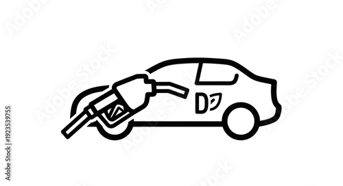 Car Refueling Diesel Fuel Station.