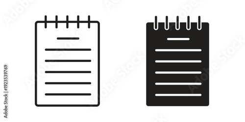 Notepad icon illustration isolated on White background, Vector icon Eps10.