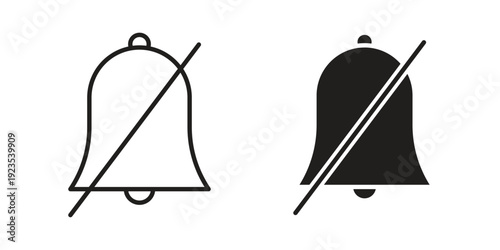 Notification off icon illustration isolated on White background, Vector icon Eps10.