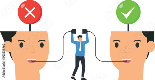 Businessman defending customer questions holding shield, communication barrier concept, telephone receiver, crisis management, problem solving, information protection, flat design