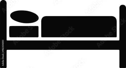 silhouette simple bed interior design element vector design