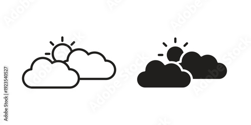 Partially cloudy icon illustration isolated on White background, Vector icon Eps10.