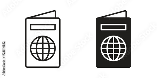 Passport icon illustration isolated on White background, Vector icon Eps10.