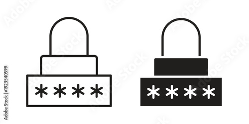 Password icon illustration isolated on White background, Vector icon Eps10.