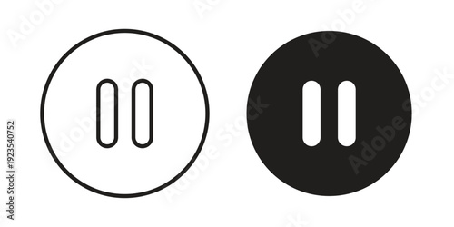 Pause icon illustration isolated on White background, Vector icon Eps10.