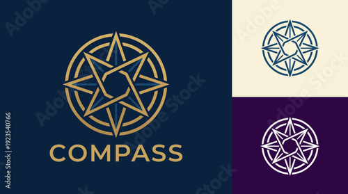 A modern take on a classic compass logo featuring a star shape, representing guidance and direction, perfect for brands focused on travel, adventure, and exploration.
