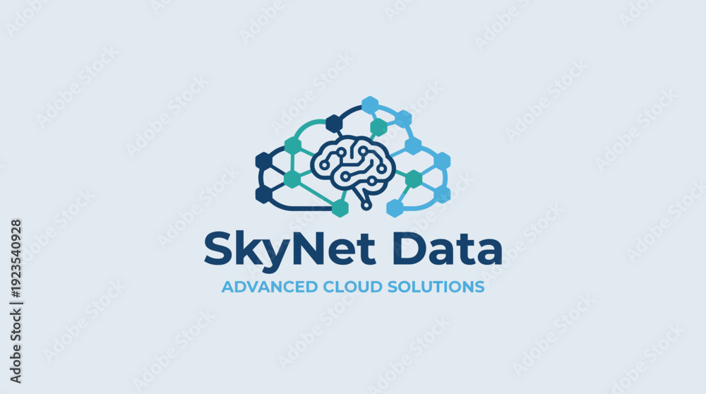 Fototapeta premium This logo features an abstract cloud intertwined with neural connections, symbolizing advanced technology and intelligence in cloud data solutions for modern enterprises.