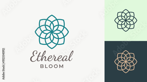 This logo presents an intricate floral design that conveys ethereal beauty and elegance, making it a compelling choice for brands related to wellness, nature, or floral aesthetics.