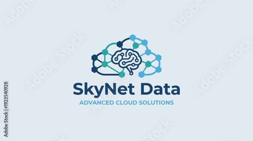 This logo features an abstract cloud intertwined with neural connections, symbolizing advanced technology and intelligence in cloud data solutions for modern enterprises.