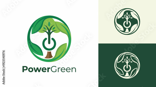 This logo beautifully integrates a tree with roots, representing growth and sustainability, ideal for eco-conscious brands that emphasize their commitment to the environment.