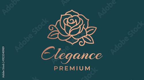 A beautifully crafted logo featuring a rose in delicate detail, symbolizing romance and premium quality, perfect for high-end aesthetics in the floral and luxury markets.