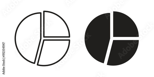 Pie chart icon illustration isolated on White background, Vector icon Eps10.