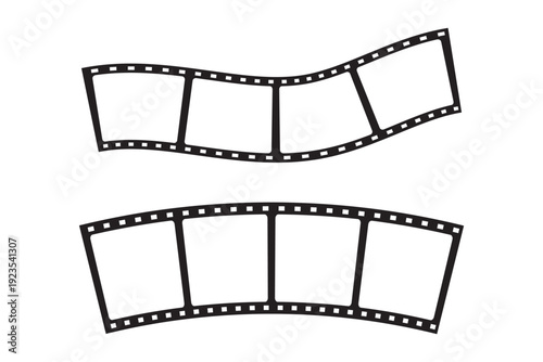 Four pictures film strip texture with blank space, png isolated background