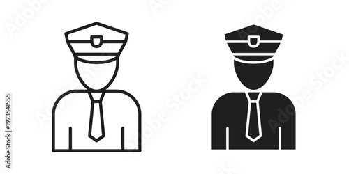 Police icon illustration isolated on White background, Vector icon Eps10.