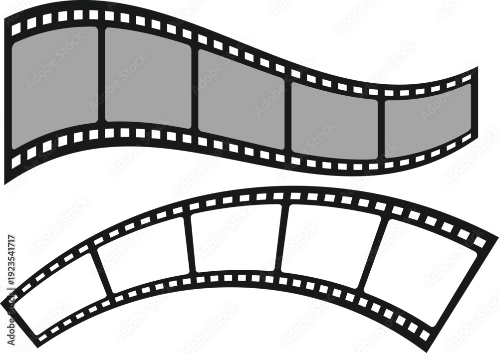 Fototapeta premium Filmstrip negative on transparent background. Vector