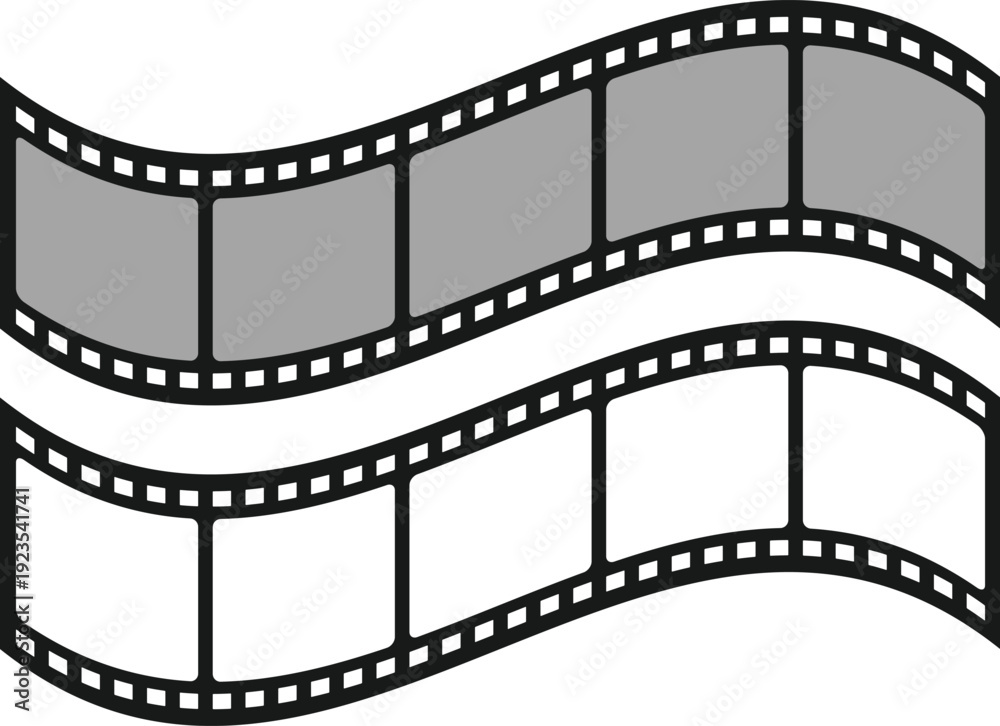 Fototapeta premium Filmstrip negative on transparent background. Vector