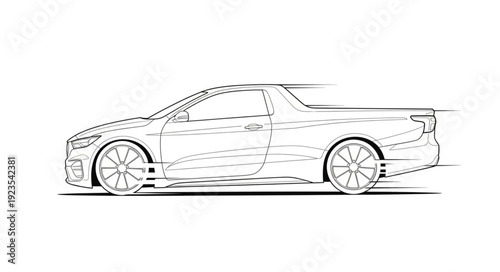 Car Side View Illustration.