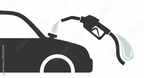 Car Refueling with Gasoline Pump.