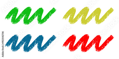 Green, yellow, blue, and red, scratch brush charcoal vector for edgy art. Ideal for symbolizing raw creativity, urban textures, and messy colorful strokes.