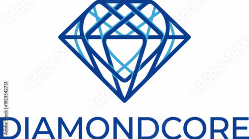 A contemporary diamond logo design featuring intricate geometric patterns and gradient colors, capturing elegance and luxury visual ideal for high-end brands.