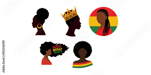 Black History Month Women Silhouettes