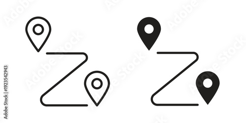 Route icon illustration isolated on White background, Vector icon Eps10.
